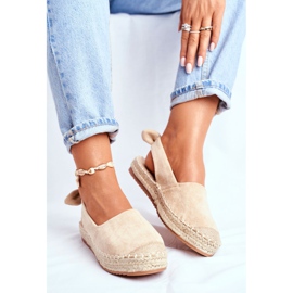 FRJ Kvinnors Espadrilles mocka Beige kontur 1