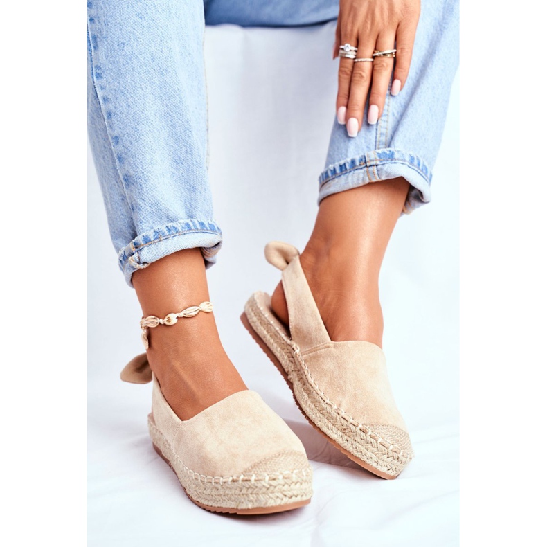 FRJ Kvinnors Espadrilles mocka Beige kontur 1