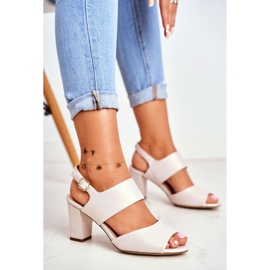 Kvinnors sandaler på hög klack Sergio Leone Beige Perła SK778 1