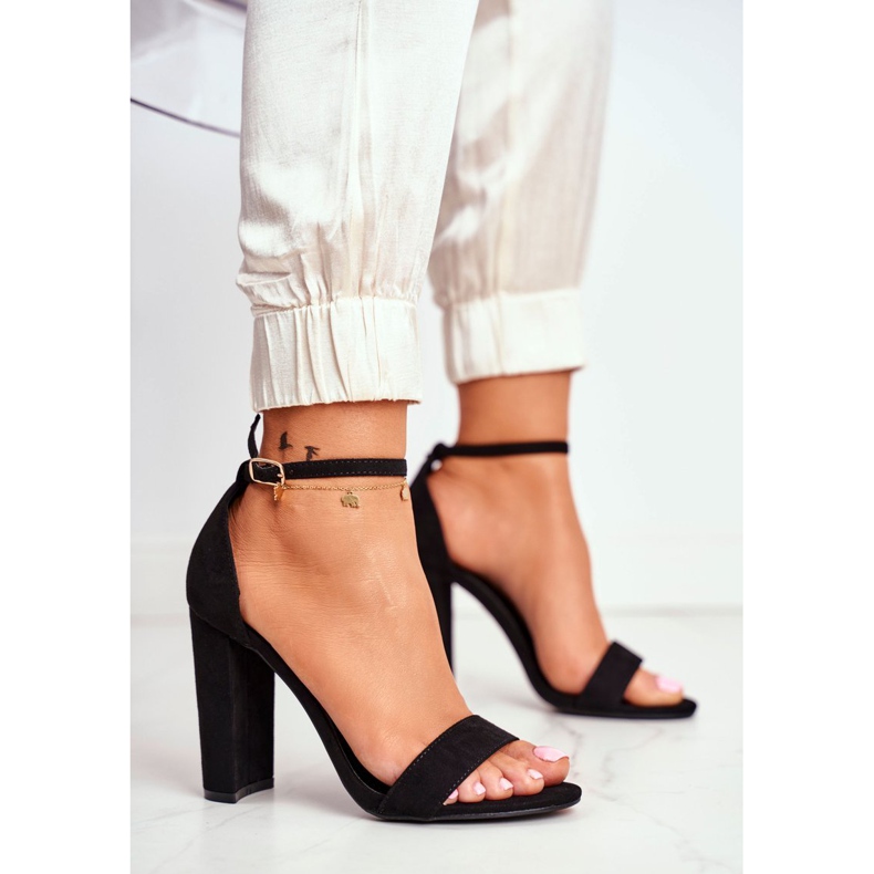 ADY Kvinnors sandaler på hälen mocka svart Anastasie 1
