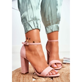 ADY Kvinnors sandaler på hälen mocka rosa Anastasie 1