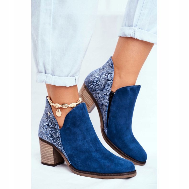 Damskor på hälen Maciejka Vårläder Marinblått 04492-17 2