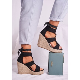 Bellucci Kvinnors sandaler på kil Espadrilles svart Vackra 2