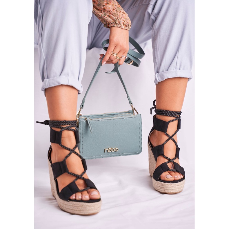 Bellucci Kvinnors sandaler på kil Espadrilles svart Vackra 1