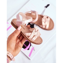 FRROCK Barnsandaler med kardborreband för tjejer Rosa Lilo 2