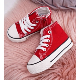 FRROCK Klassiska barnhögskor för barn med dragkedja, röd filemon 1