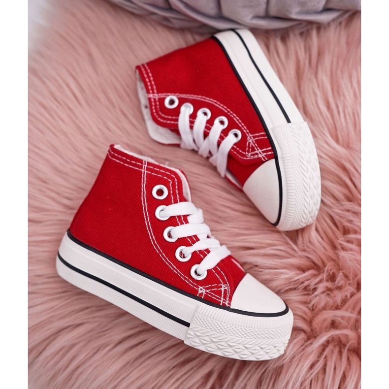 FRROCK Klassiska barnhögskor för barn med dragkedja, röd filemon 2