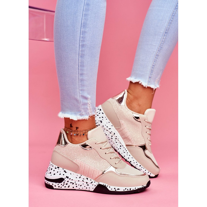 Kvinnors sportskor Hidden Wedge Beige Mollen 2