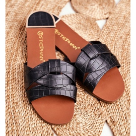 Dam Tofflor Ormskinn Svart chans 1