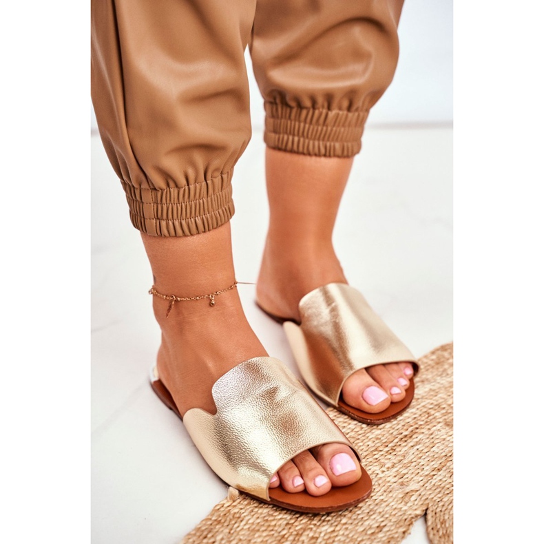 HAN Mimios tofflor för platta kvinnor gyllene 1