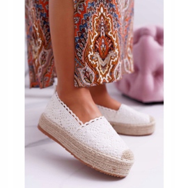 ADY Kvinnors Espadrilles Lace White Desante -plattform vit 1