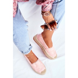 ADY Kvinnors Espadrilles spetsrosa Desante -plattform 1