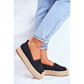 ADY Kvinnors Espadrilles Lace Black Desante -plattform svart 2