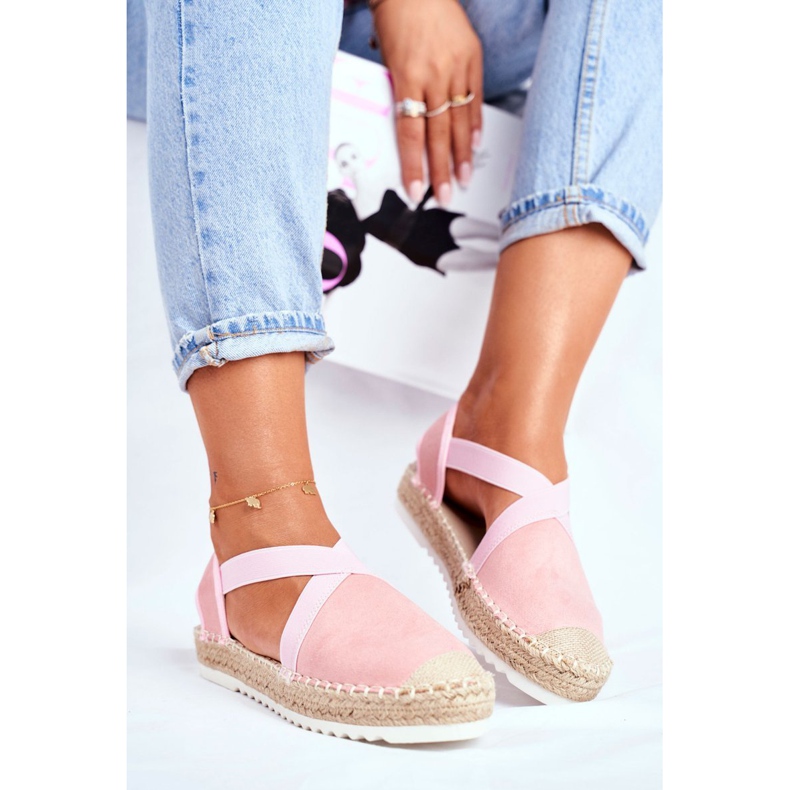 ADY Kvinnors espadriller med utskuret rosa motiv 1