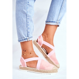 ADY Kvinnors espadriller med utskuret rosa motiv 2