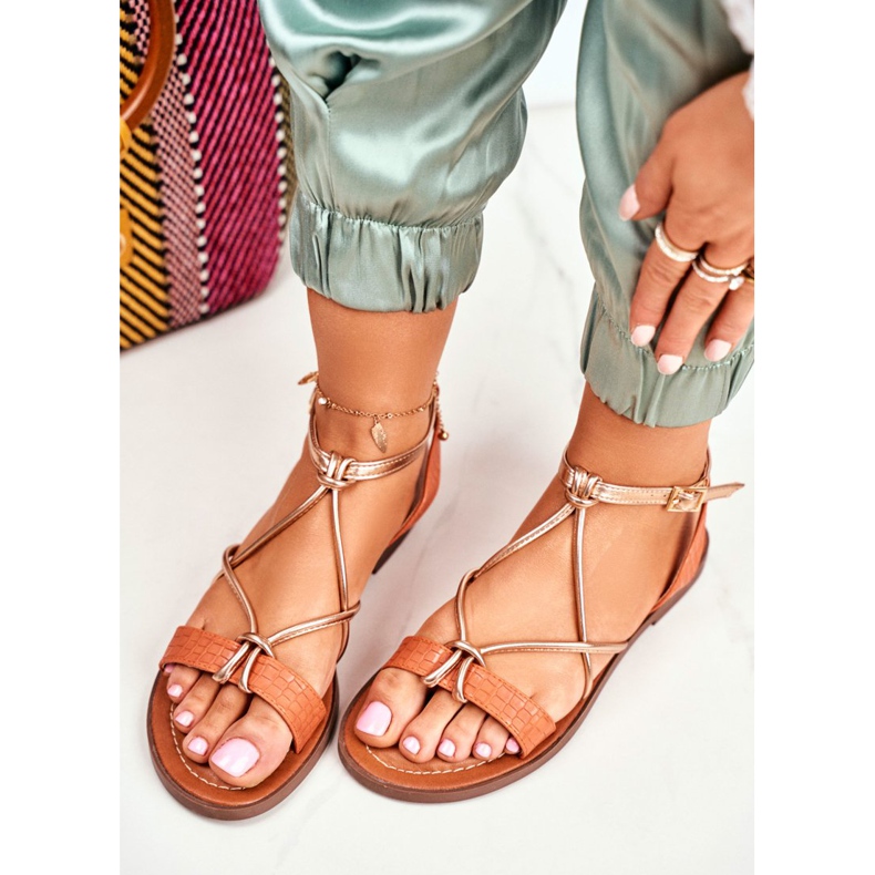 ADY Alison Orange Flat Sandaler för kvinnor 2