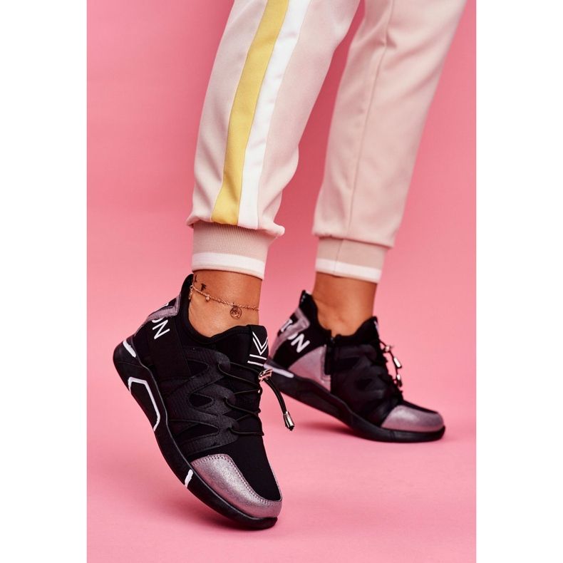 SEA Kvinnors sportskor med dragkedja och manschett Svartgrå Terfin 1