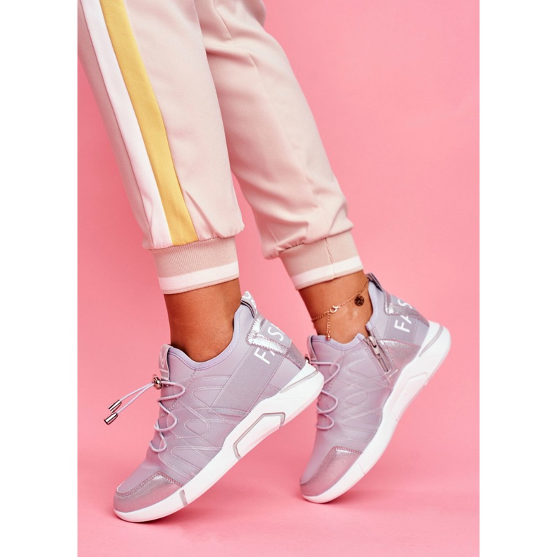 SEA Kvinnors sportskor med dragkedja och fodring i grå terfin 2