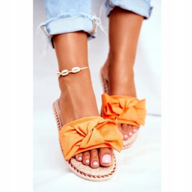 FJ1 Tofflor för kvinnor med orange neonlyckbåge 1