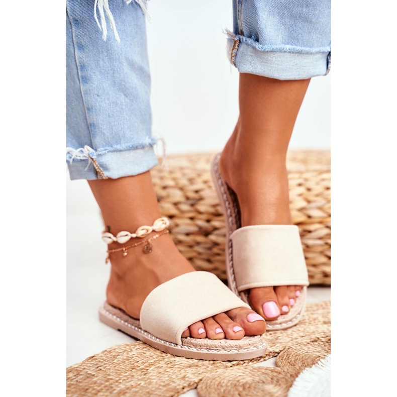 FRJ Kvinnors klassiska tofflor mocka Beige Look at Me 2