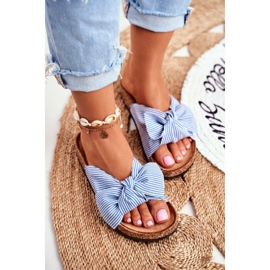 FRJ Dam tofflor med Pin-up rosetter blå Magnolia 1