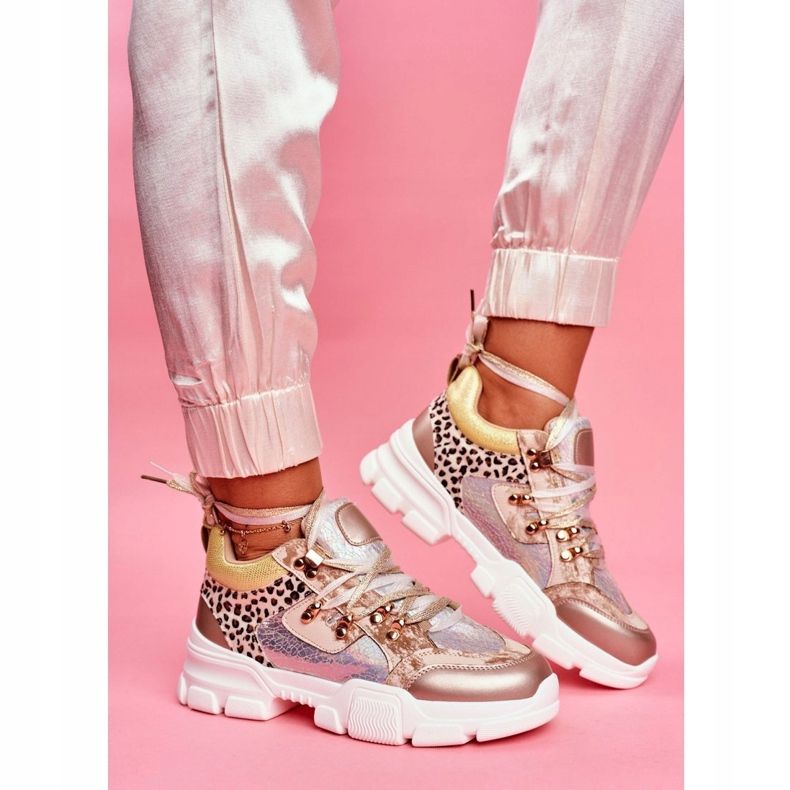 Moow Sport Damskor Sneakers Totally Crazy beige silver- mångfärgad 1