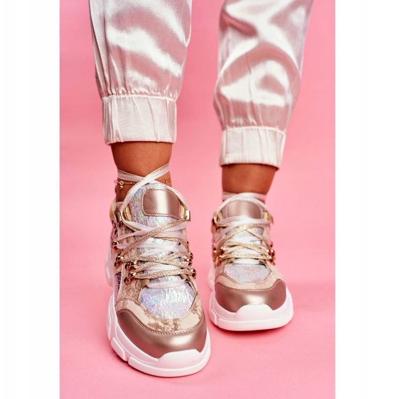 Moow Sport Damskor Sneakers Totally Crazy beige silver- mångfärgad 2