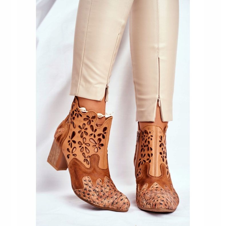 Damskor på högklackad Maciejka vårröd 04369-29 brun 2