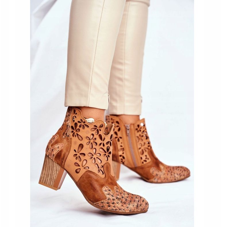 Damskor på högklackad Maciejka vårröd 04369-29 brun 1