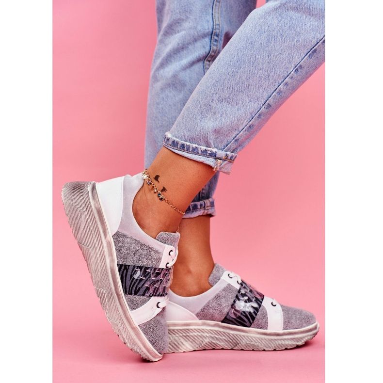 Sportskor Dam lädersneakers Maciejka 04448-03 vit grå 1