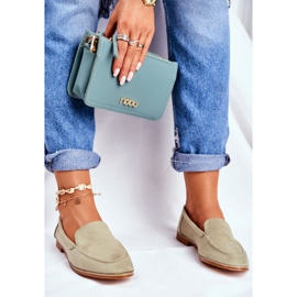 SEA Kvinnors Brogues Slip On Mocka Grön Twinky 1