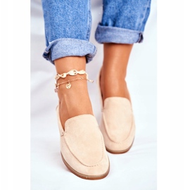 PS1 Kvinnors Brogues Slip On Mocka Beige Twinky 2