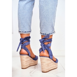 FRID Kvinnors sandaler på kil Espadrilles blå Ollie 3