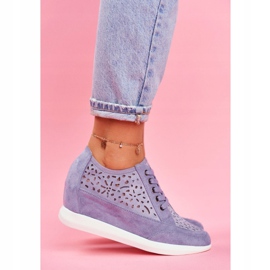 Dam Sneakers Sergio Leone Openwork Blue PB122 blå 1