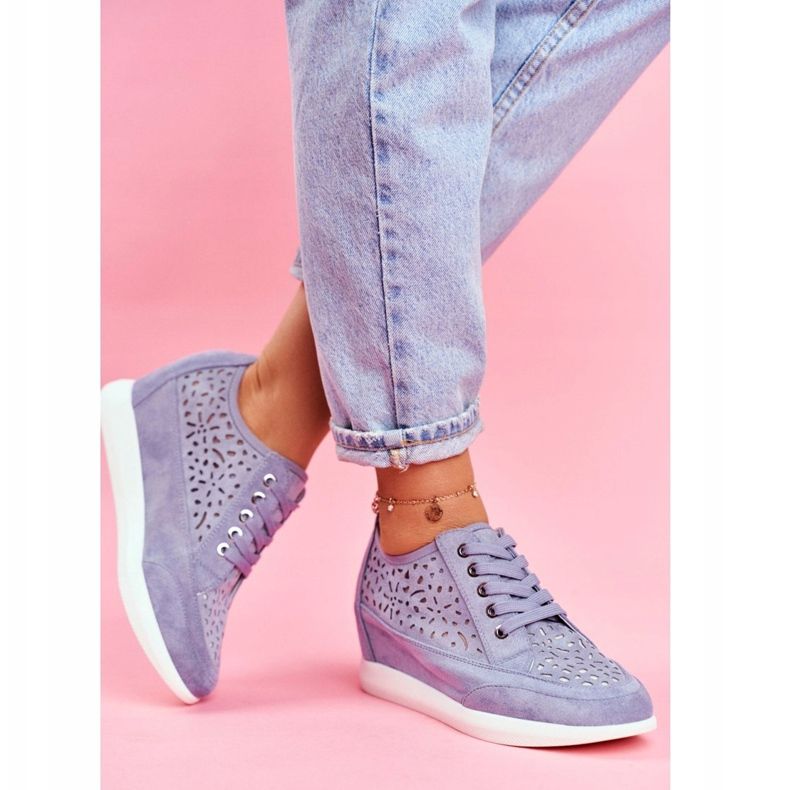 Dam Sneakers Sergio Leone Openwork Blue PB122 blå 2