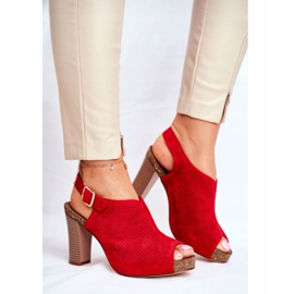 Kvinnors sandaler på hög klack Sergio Leone SK855 Röd Senillo 1