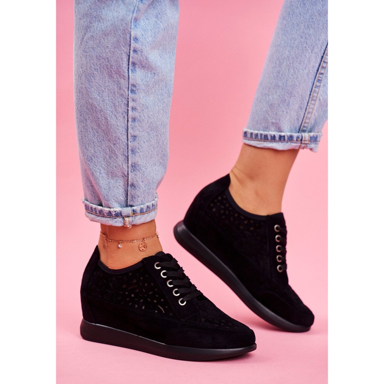 Dam Sneakers Sergio Leone Openwork Black PB122 svart 2