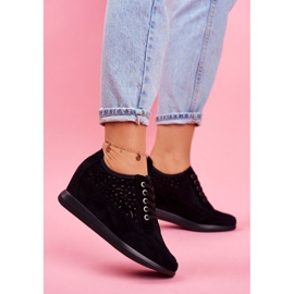 Dam Sneakers Sergio Leone Openwork Black PB122 svart 1