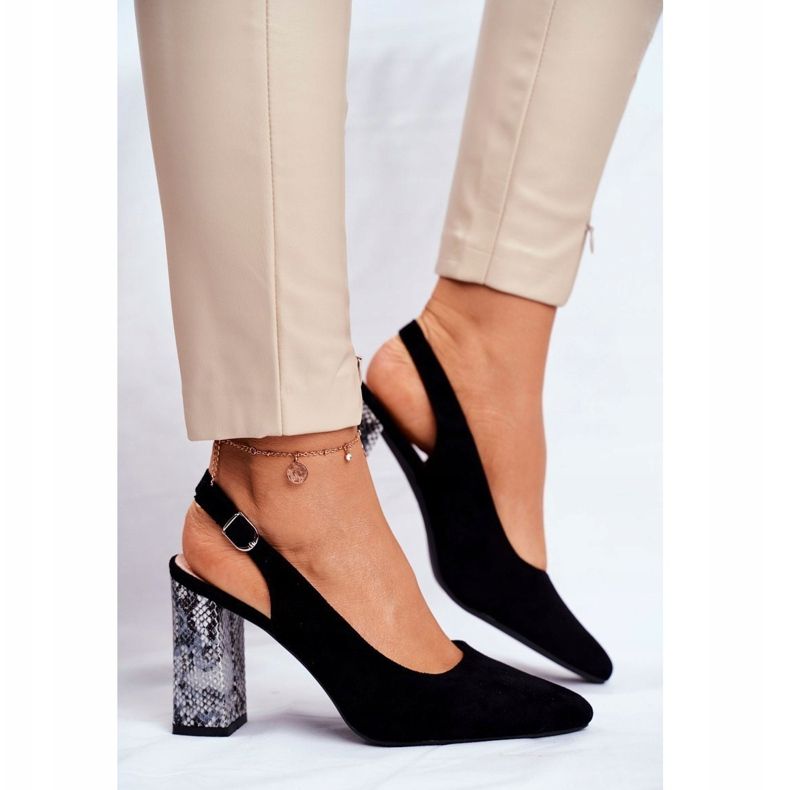 Dampumps med öppen häl Sergio Leone Black Snake PB218 svart 1