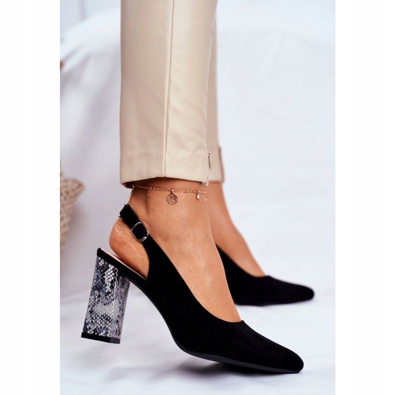 Dampumps med öppen häl Sergio Leone Black Snake PB218 svart 2