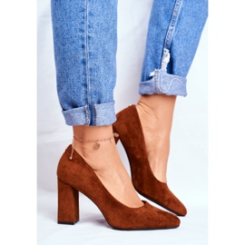 Dampumps på hälen Sergio Leone Camel PB216 brun 2