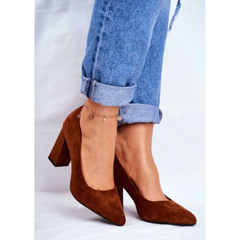 Dampumps på hälen Sergio Leone Camel PB216 brun 1