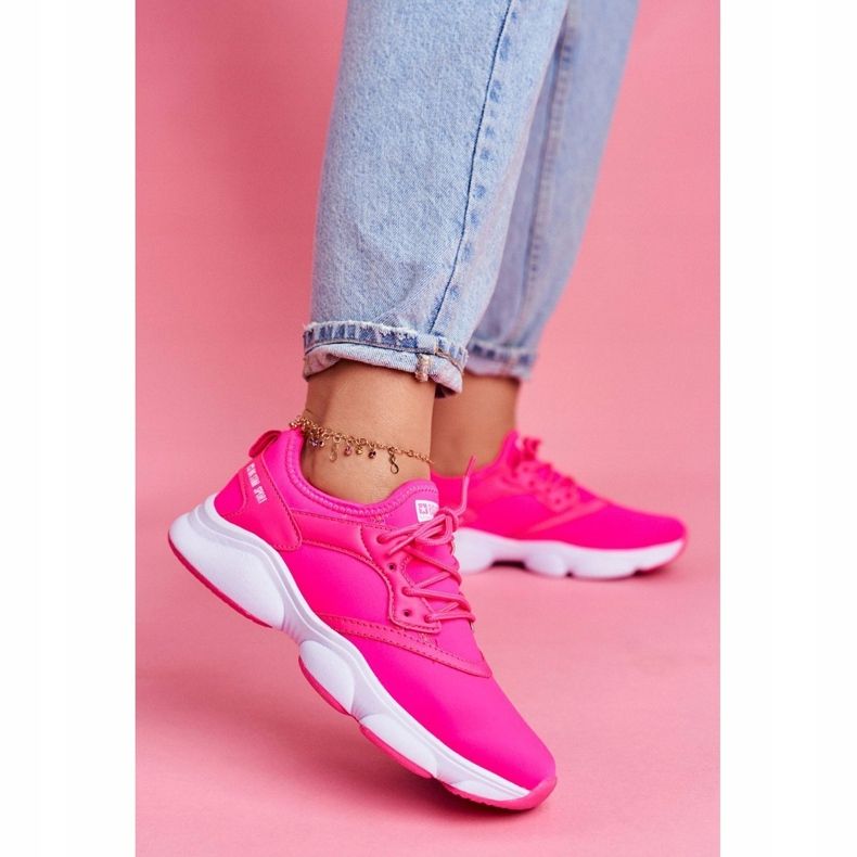 Kvinnors sportskor Sneakers Big Star Neon Pink FF274931 rosa 1