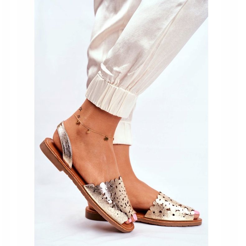 EVE Kvinnors guld-slip-on sandaler jag gillar sommar gyllene 2