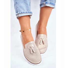 EVE Dam Loafers Läder Guld Amore Mio gyllene 2