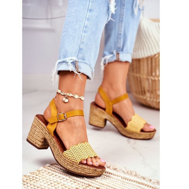 EVE Gula Fobi damsandaler på hög klack 1