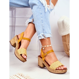 EVE Gula Fobi damsandaler på hög klack 2