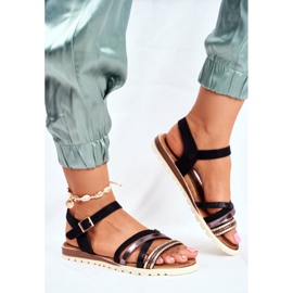 EVE Sandaler för kvinnor Flat Black Replay svart 2