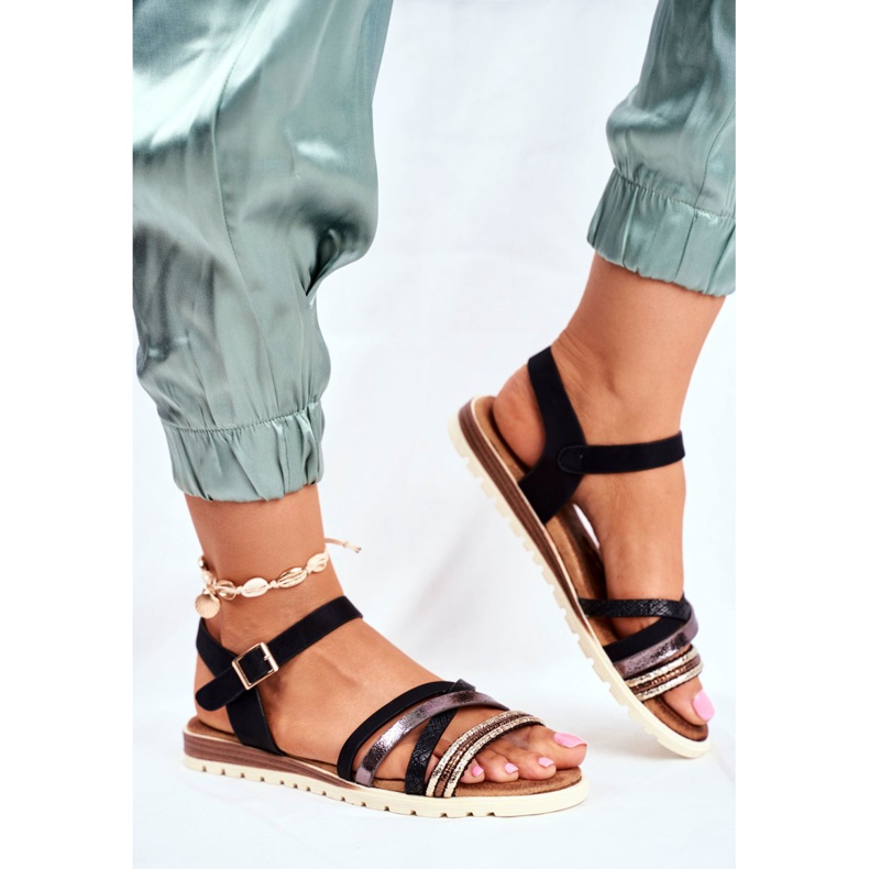 EVE Sandaler för kvinnor Flat Black Replay svart 2