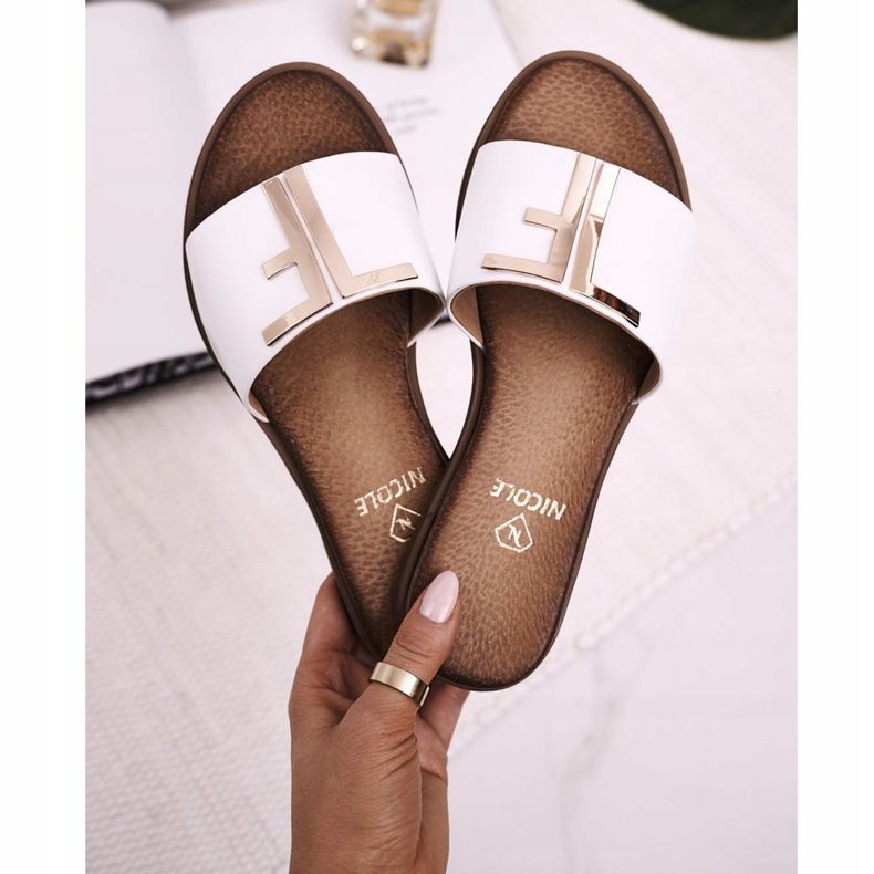 Eleganta damtofflor Vit Nicole Dilmah 2